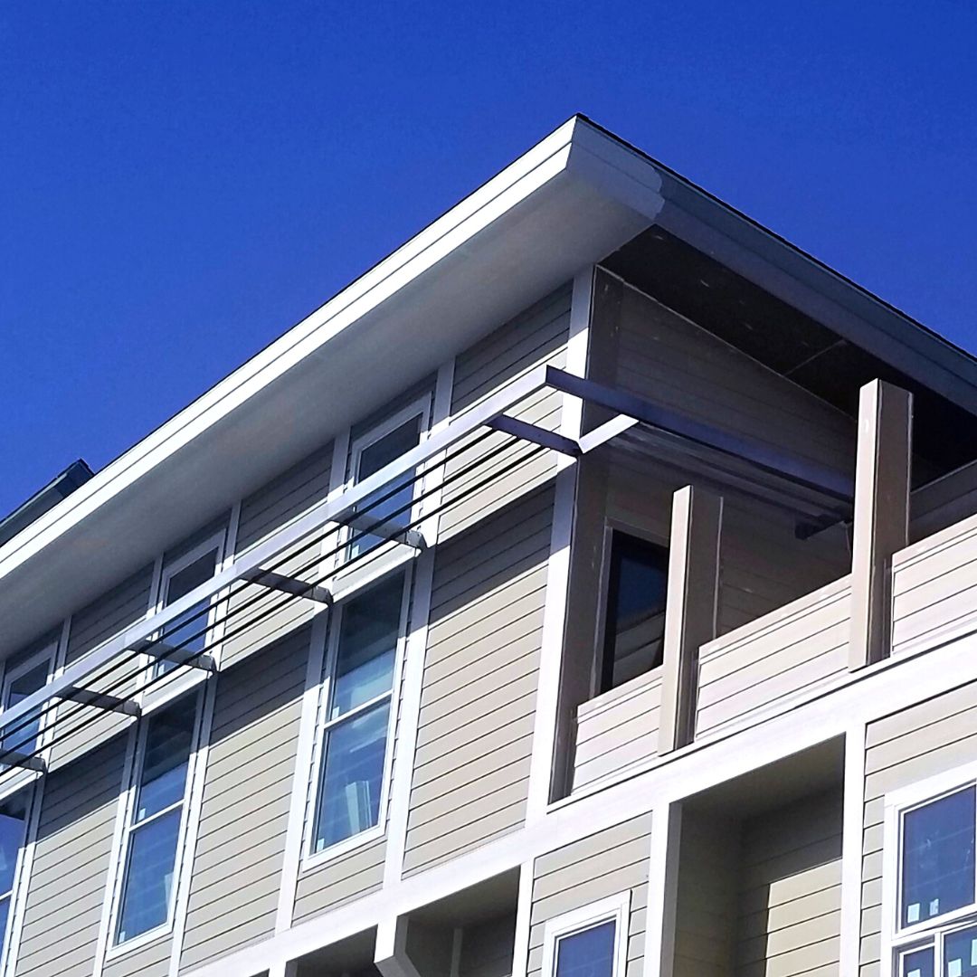 multi-family apartments with aluminum louvered sunshades